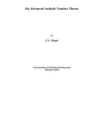 خرید و دانلود نسخه کامل کتاب On Advanced Analytic Number Theory