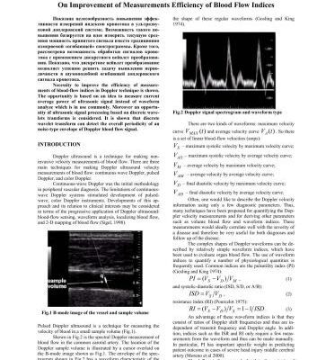 خرید و دانلود نسخه کامل کتاب On Improvement of Measurements Efficiency of Blood Flow Indices
