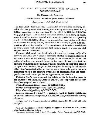 خرید و دانلود نسخه کامل کتاب On Some Metallic Derivatives of Ethyl Thiooglycollate (1919)(en)(1s)