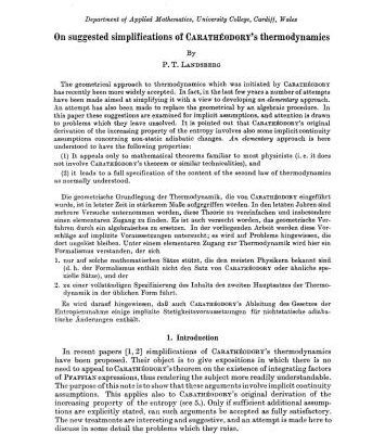 خرید و دانلود نسخه کامل کتاب On suggested simplifications of Carathéodory’s thermodynamics