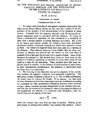 خرید و دانلود نسخه کامل کتاب On the distances and radial velocities of extra-galactic nebulae, and explanation of the latter by the relativity theory of inertia