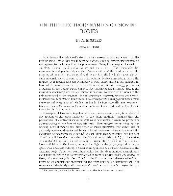 خرید و دانلود نسخه کامل کتاب On the Electrodynamics of Moving Bodies