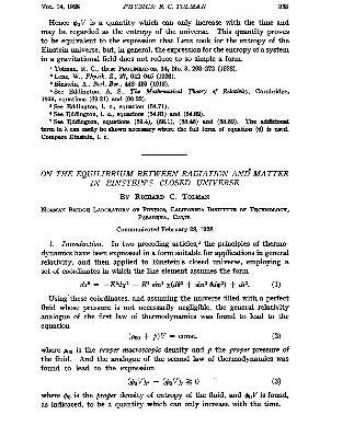 خرید و دانلود نسخه کامل کتاب On the Equilibrium between Radiation and Matter in Einsteins Closed Universe