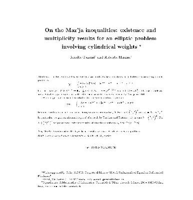خرید و دانلود نسخه کامل کتاب On the Maz’ja inequalities existence and multiplicity results for an elliptic problem involving cylindrical weights