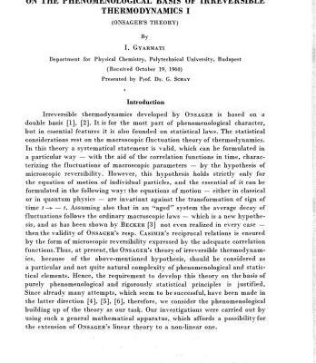 خرید و دانلود نسخه کامل کتاب On the phenomenological basis of irreversible thermodynamics