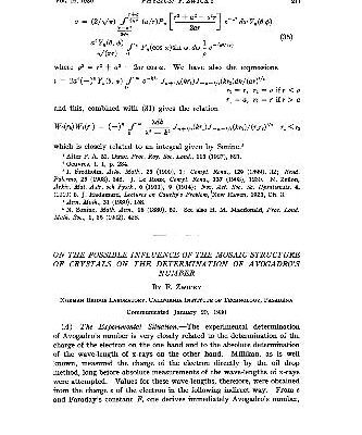 خرید و دانلود نسخه کامل کتاب On the Possible Influence of the Mosaic Structure of Crystals on the Determination of Avogadros Number