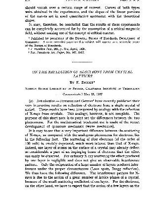 خرید و دانلود نسخه کامل کتاب On the Reflection of Electrons from Crystal Lattices