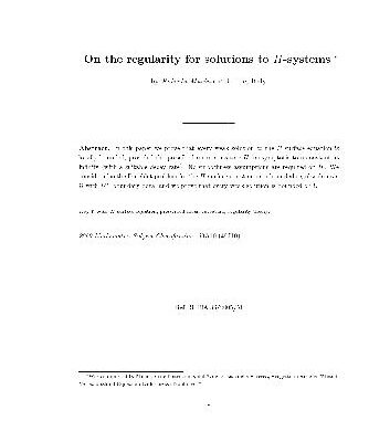 خرید و دانلود نسخه کامل کتاب On the regularity for solutions to H-systems