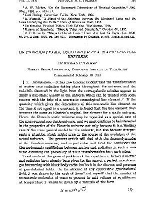 خرید و دانلود نسخه کامل کتاب On Thermodynamic Equilibrium in a Static Einstein Universe
