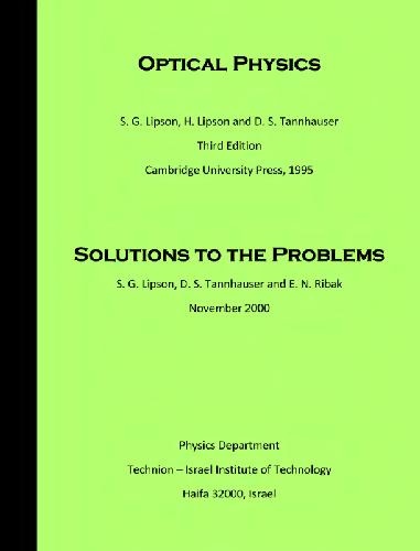 خرید و دانلود نسخه کامل کتاب Optical physics solutions to the problems_68bd1b94515bc.jpeg خرید و دانلود نسخه کامل کتاب Optical physics solutions to the problems