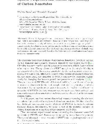 خرید و دانلود نسخه کامل کتاب Optical Properties and Raman Spectroscopy of Carbon Nanotubes FROM CARBON NANOTUBES TOPICS