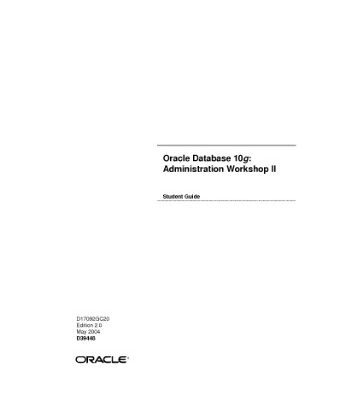 خرید و دانلود نسخه کامل کتاب Oracle Database 10g Administration Workshop II