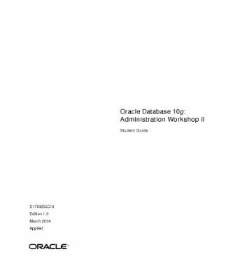 خرید و دانلود نسخه کامل کتاب Oracle Database 10g Administration Workshop