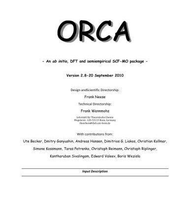 خرید و دانلود نسخه کامل کتاب ORCA Manual for ab initio, DFT and semiempirical SCF-MO package