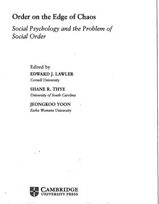 خرید و دانلود نسخه کامل کتاب Order on the edge of chaos. Social Psychology and the Problem of Social Order