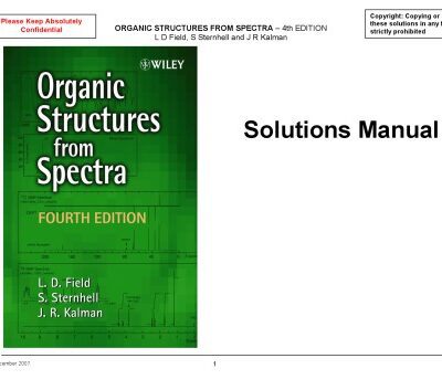خرید و دانلود نسخه کامل کتاب Organic Structures from Spectra: Solutions Manual