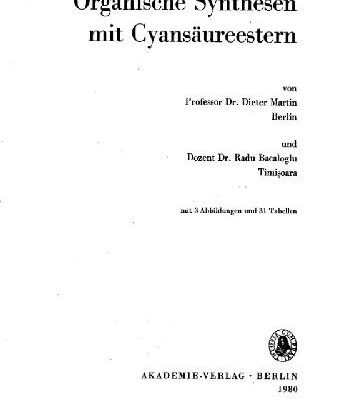 خرید و دانلود نسخه کامل کتاب Organische synthesen mit cyansaureestern
