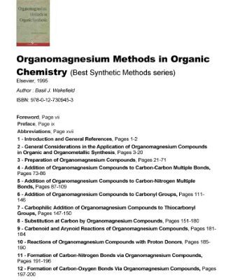 خرید و دانلود نسخه کامل کتاب Organomagnesium Methods in Organic Chemistry
