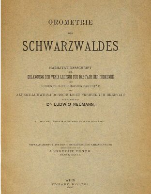 خرید و دانلود نسخه کامل کتاب Orometrie des Schwarzwaldes