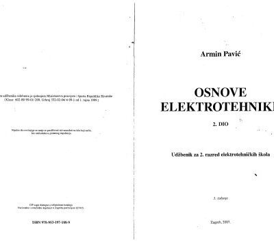 خرید و دانلود نسخه کامل کتاب Osnove elektrotehnike 2. dio. Udžbenik za 2. razred elektrotehničkih škola