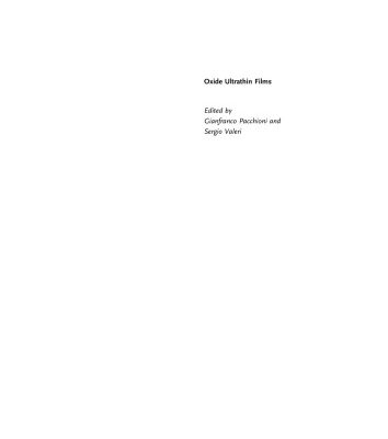 خرید و دانلود نسخه کامل کتاب Oxide Ultrathin Films: Science and Technology