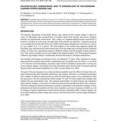خرید و دانلود نسخه کامل کتاب Paleoecology, Subsistence and 14C Chronology of the Eurasian Caspian Steppe Bronze Age
