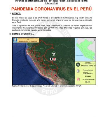 خرید و دانلود نسخه کامل کتاب Pandemia coronavirus en el Perú. Informe de emergencia N° 846 – 11/12/2020