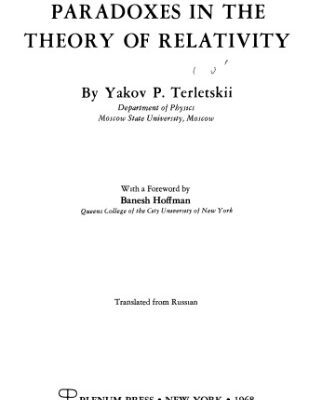 خرید و دانلود نسخه کامل کتاب Paradoxes in the theory of relativity
