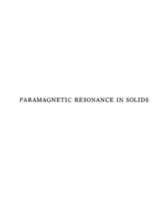 خرید و دانلود نسخه کامل کتاب Paramagnetic Resonance in Solids