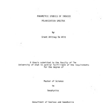 خرید و دانلود نسخه کامل کتاب Parametric Studies of Induced Polarization Spectra