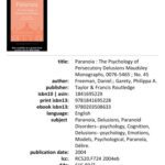 خرید و دانلود نسخه کامل کتاب Paranoia: The Psychology of Persecutory Delusions