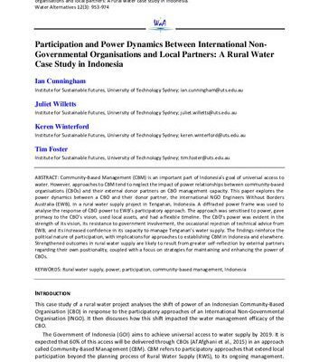خرید و دانلود نسخه کامل کتاب Participation and Power Dynamics Between International Non-Governmental Organisations and Local Partners: A Rural Water Case Study in Indonesia