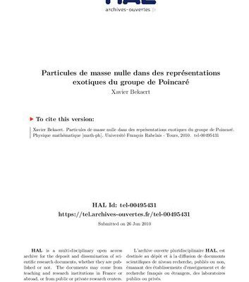 خرید و دانلود نسخه کامل کتاب Particules de masse nulle dans des représentations exotiques du groupe de Poincaré