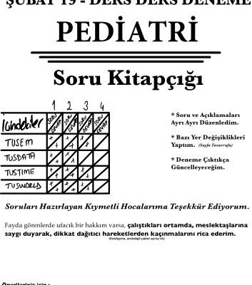 خرید و دانلود نسخه کامل کتاب Pediatri Tus Deneme Sınavları Soruları Cevaplı
