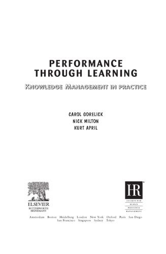 خرید و دانلود نسخه کامل کتاب Performance Through Learning: Knowledge Management in Practice (Improving Human Performance)_68c6ee5f14eaa.jpeg خرید و دانلود نسخه کامل کتاب Performance Through Learning: Knowledge Management in Practice (Improving Human Performance)