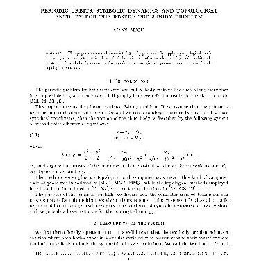خرید و دانلود نسخه کامل کتاب Periodic orbits, symbolic dynamics and topological entropy for the restricted 3-body problem