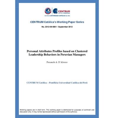 خرید و دانلود نسخه کامل کتاب Personal Attributes Profiles based on Clustered Leadership Behaviors in Peruvian Managers