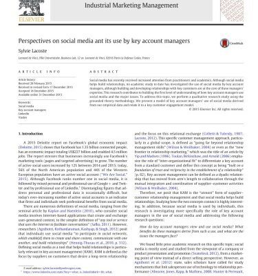 خرید و دانلود نسخه کامل کتاب Perspectives on social media ant its use by key account managers