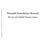 خرید و دانلود نسخه کامل کتاب Pesticidal Formulations Research. Physical and Colloidal Chemical Aspects