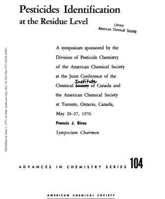 خرید و دانلود نسخه کامل کتاب Pesticides Identification at the Residue Level