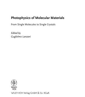 خرید و دانلود نسخه کامل کتاب Photophysics of molecular materials: from single molecules to single crystals