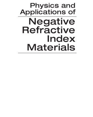 خرید و دانلود نسخه کامل کتاب Physics and Applications of Negative Refractive Index Materials