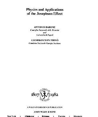 خرید و دانلود نسخه کامل کتاب Physics and applications of the Josephson effect