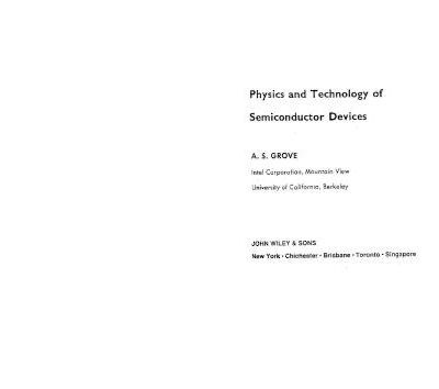 خرید و دانلود نسخه کامل کتاب Physics and Technology of Semiconductor Devices