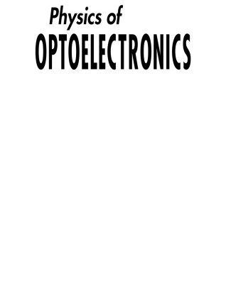 خرید و دانلود نسخه کامل کتاب Physics of optoelectronics