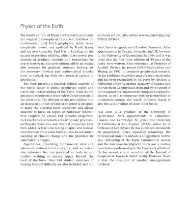 خرید و دانلود نسخه کامل کتاب Physics of the Earth