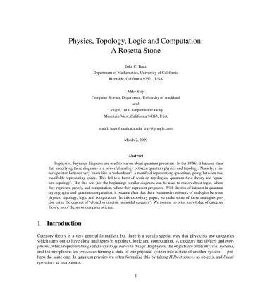 خرید و دانلود نسخه کامل کتاب Physics, Topology, Logic and Computation – A Rosetta Stone