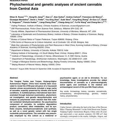 خرید و دانلود نسخه کامل کتاب Phytochemical and genetic analyses of ancient cannabis from Central Asia