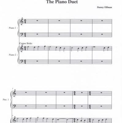 خرید و دانلود نسخه کامل کتاب Piano duet from Warner Bros. Pictures Corpse Bride