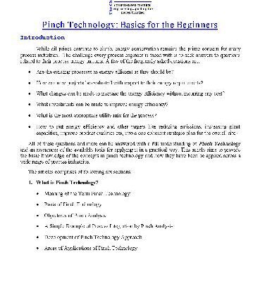 خرید و دانلود نسخه کامل کتاب Pinch Technology: Basics for the Beginners
